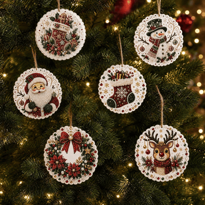 🔥Only $16.99 Last Day Promotion!🎄Christmas DIY Diamond Painting Ornaments Kit (6 PCS)🎅