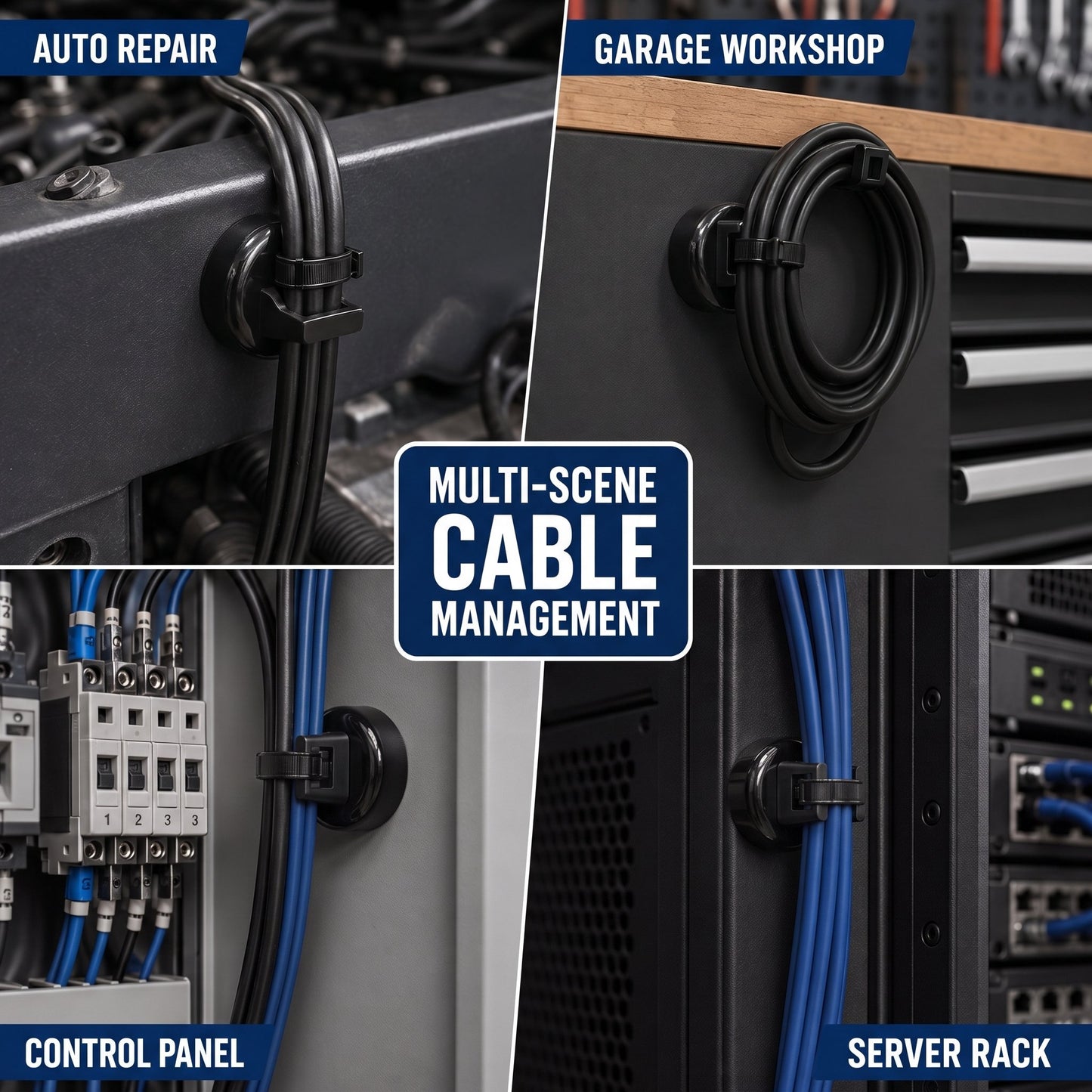 🔥HOT SALE🔥🧲 12 Pack Heavy Duty Magnetic Zip Tie Mounts for Cable Management