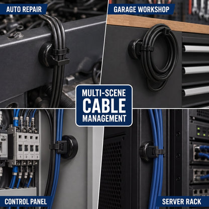 🔥HOT SALE🔥🧲 12 Pack Heavy Duty Magnetic Zip Tie Mounts for Cable Management