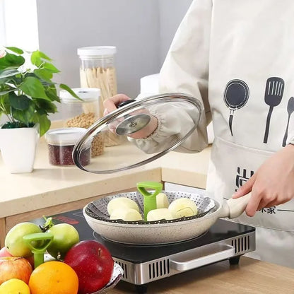 Vegetable Steamer Basket for Cooking Food,Folding Expandable Steaming Insert with Extendable Handle Fits Various Size Pot