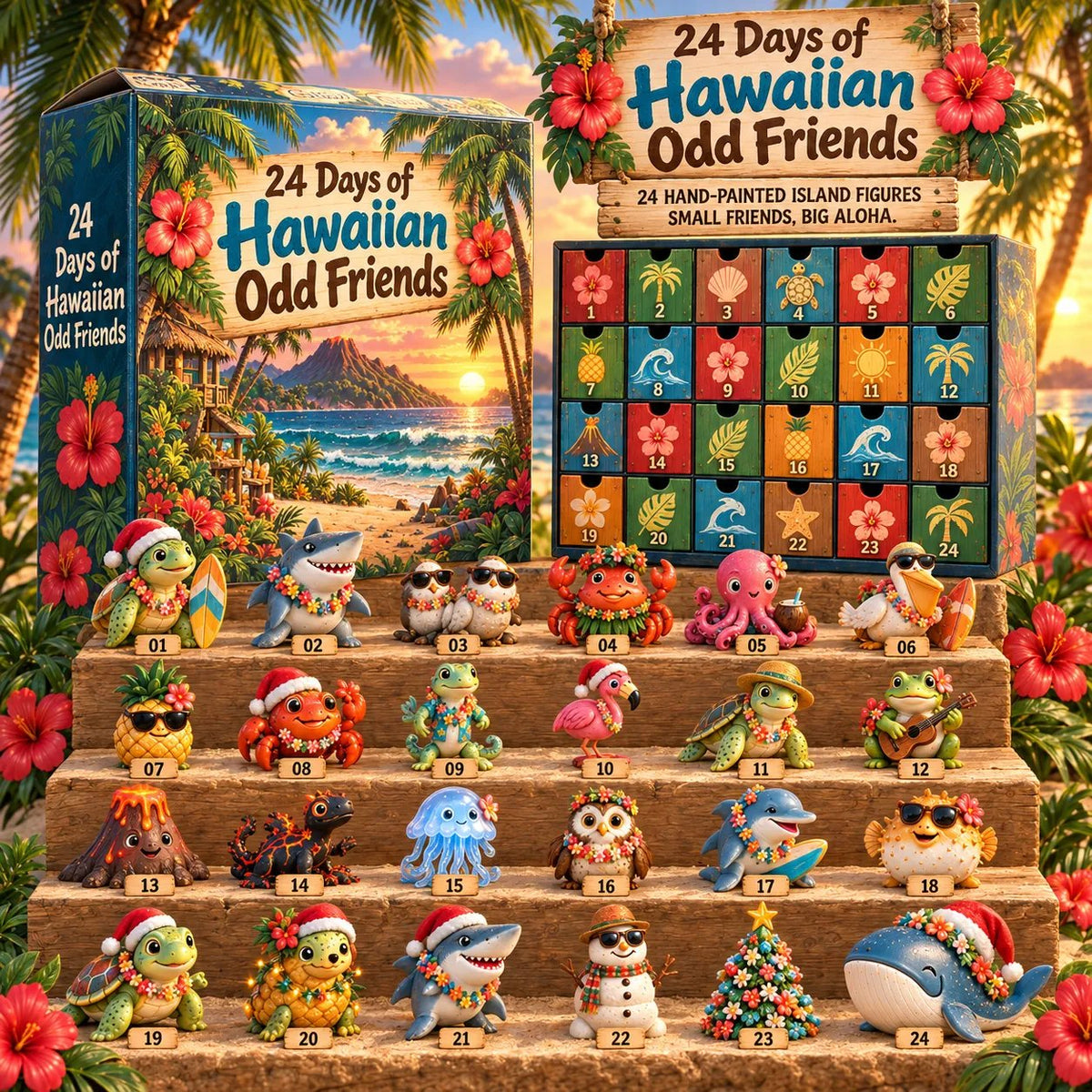 🎄 24 Days of Hawaiian Odd Friends Advent Calendar – 24 Tropical Surprises