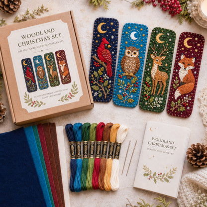 🎄 DIY Felt Embroidery Bookmark Kit