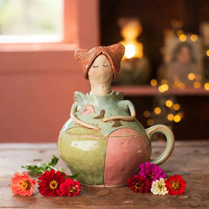 🧚 Handcrafted Fairies Storage Jar/Mug | 8 Whimsical Styles with Removable Fairy Lid for Tea, Treats & Tiny Keepsakes ☕