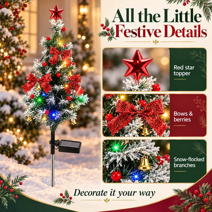 🎄 Solar Christmas Tree Lights – 4-Pack DIY Outdoor Holiday Decor