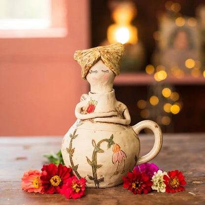 🧚 Handcrafted Fairies Storage Jar/Mug | 8 Whimsical Styles with Removable Fairy Lid for Tea, Treats & Tiny Keepsakes ☕