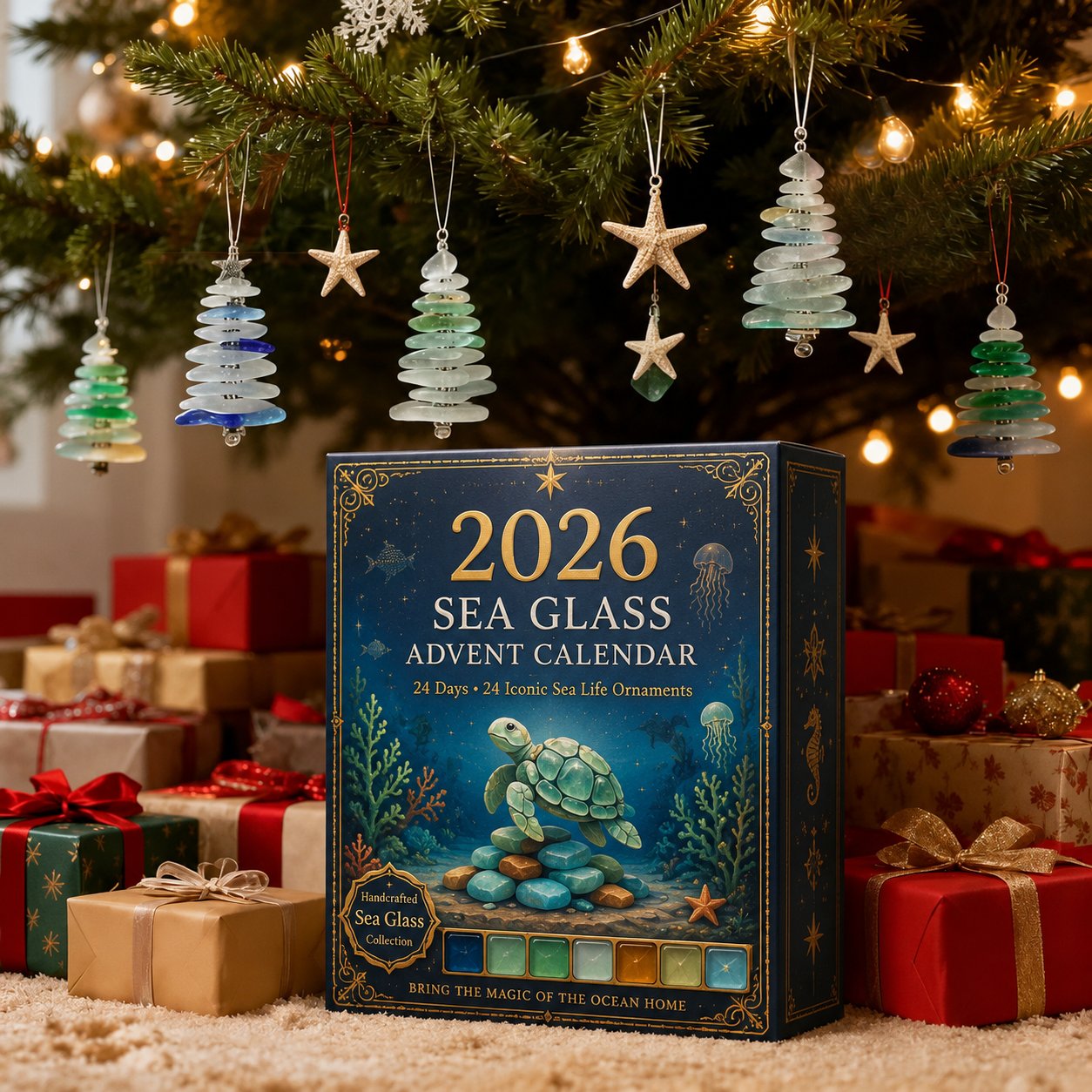 🔥Last Day 50% OFF - 🎁🐟2026 Sea Glass Marine Life Advent Calendar