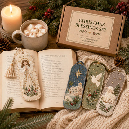 🎄 DIY Felt Embroidery Bookmark Kit