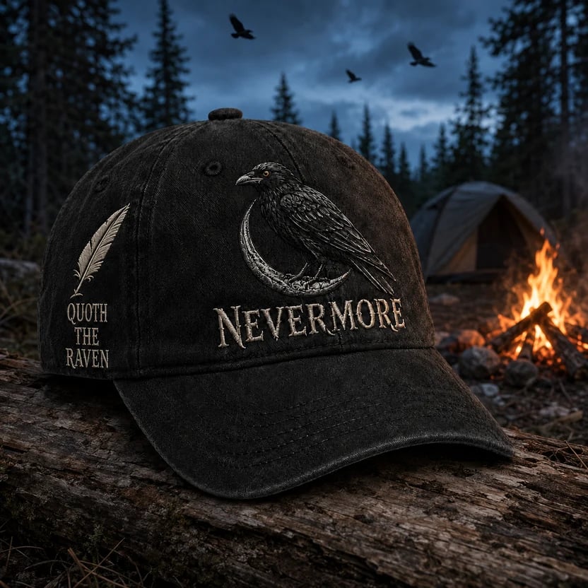 🐦‍⬛🧢 Nevermore Raven Vintage Cap | Gothic Bird Lover Hat