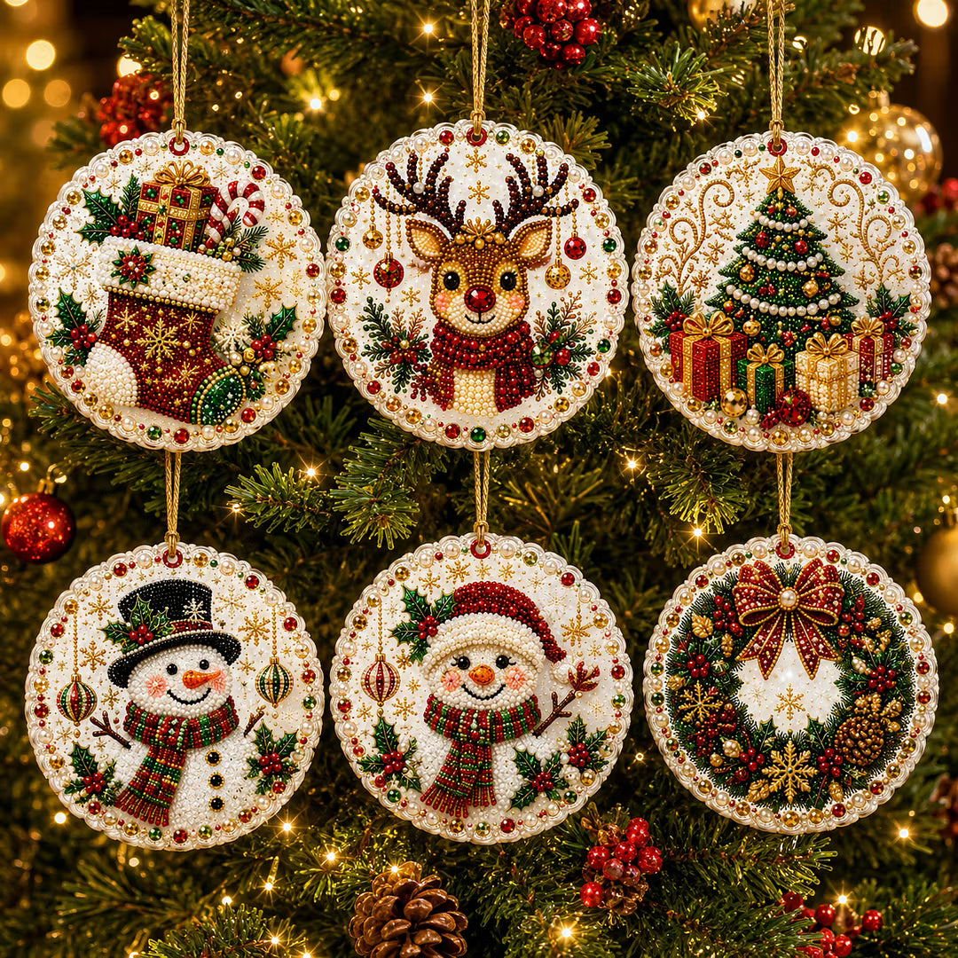 🔥Only $16.99 Last Day Promotion!🎄Christmas DIY Diamond Painting Ornaments Kit (6 PCS)🎅