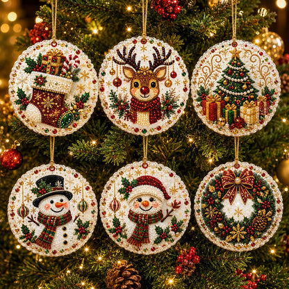 🔥Only $16.99 Last Day Promotion!🎄Christmas DIY Diamond Painting Ornaments Kit (6 PCS)🎅