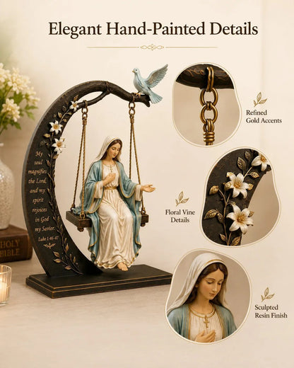 🙏 Blessed Virgin Mary Swing Statue – 7-Inch Faith-Inspired Resin Keepsake
