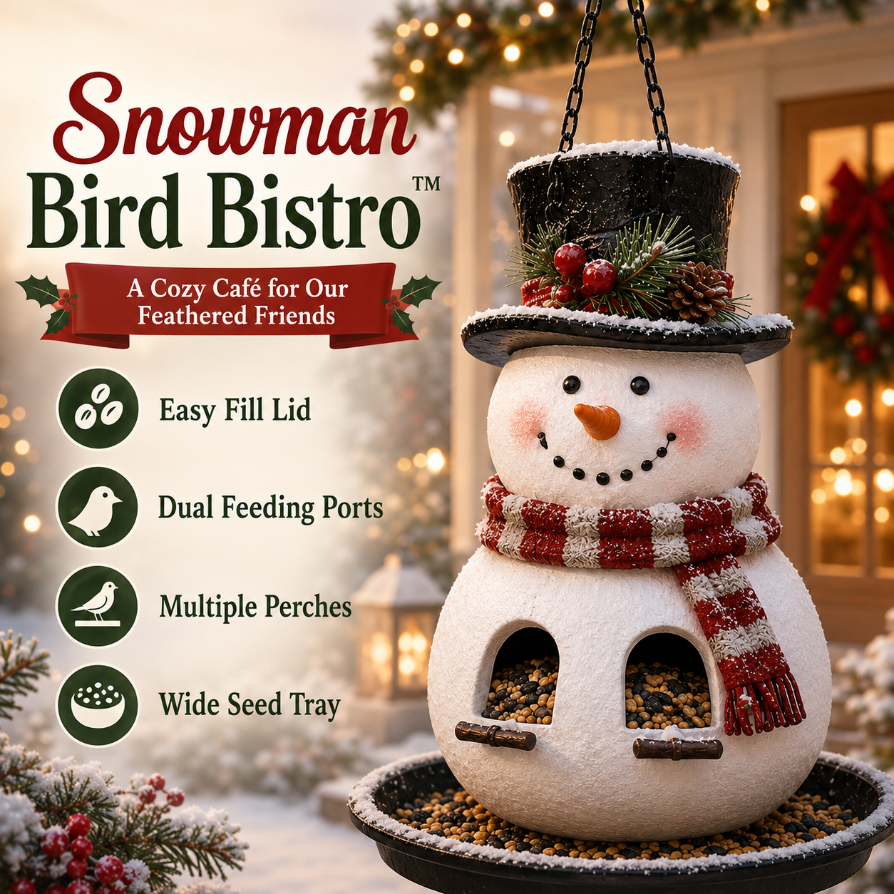 🎄 Christmas Bird Feeder Collection – Festive Hanging Garden Feeders for Wild Birds