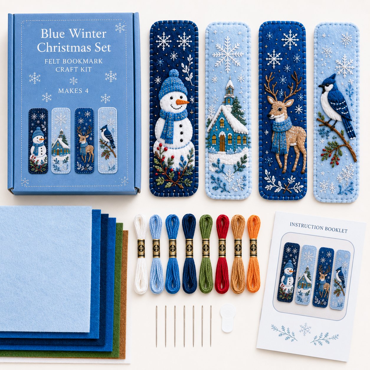 🎄 DIY Felt Embroidery Bookmark Kit