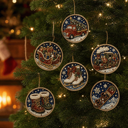 🔥Only $16.99 Last Day Promotion!🎄Christmas DIY Diamond Painting Ornaments Kit (6 PCS)🎅
