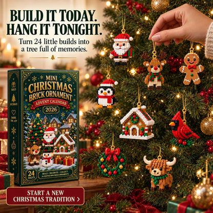 ⏳ Last day to save 50% – 🎄 24-Day 3D Mini Christmas Ornament Advent Calendar | 24 unique festive 3D buildable designs with hanging loops—perfect for decorating Christmas trees, wreaths, and holiday displays 🧱
